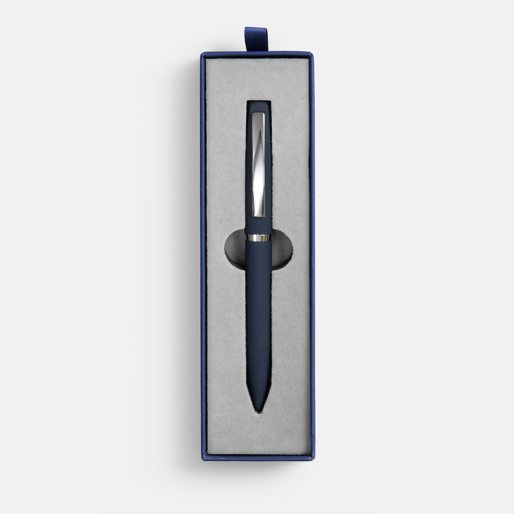 Ручка шариковая Bolt Soft Touch в футляре, синяя / Миниатюра WWW (1000)