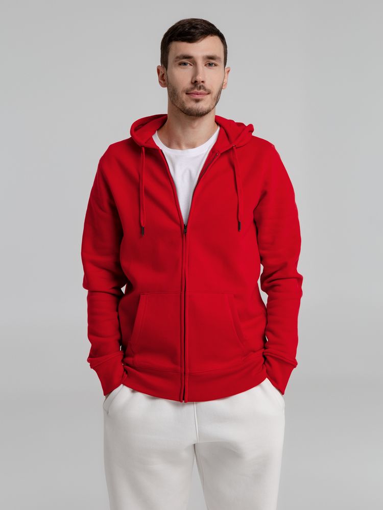 Толстовка с капюшоном на молнии унисекс King, красная / Миниатюра WWW (1000)