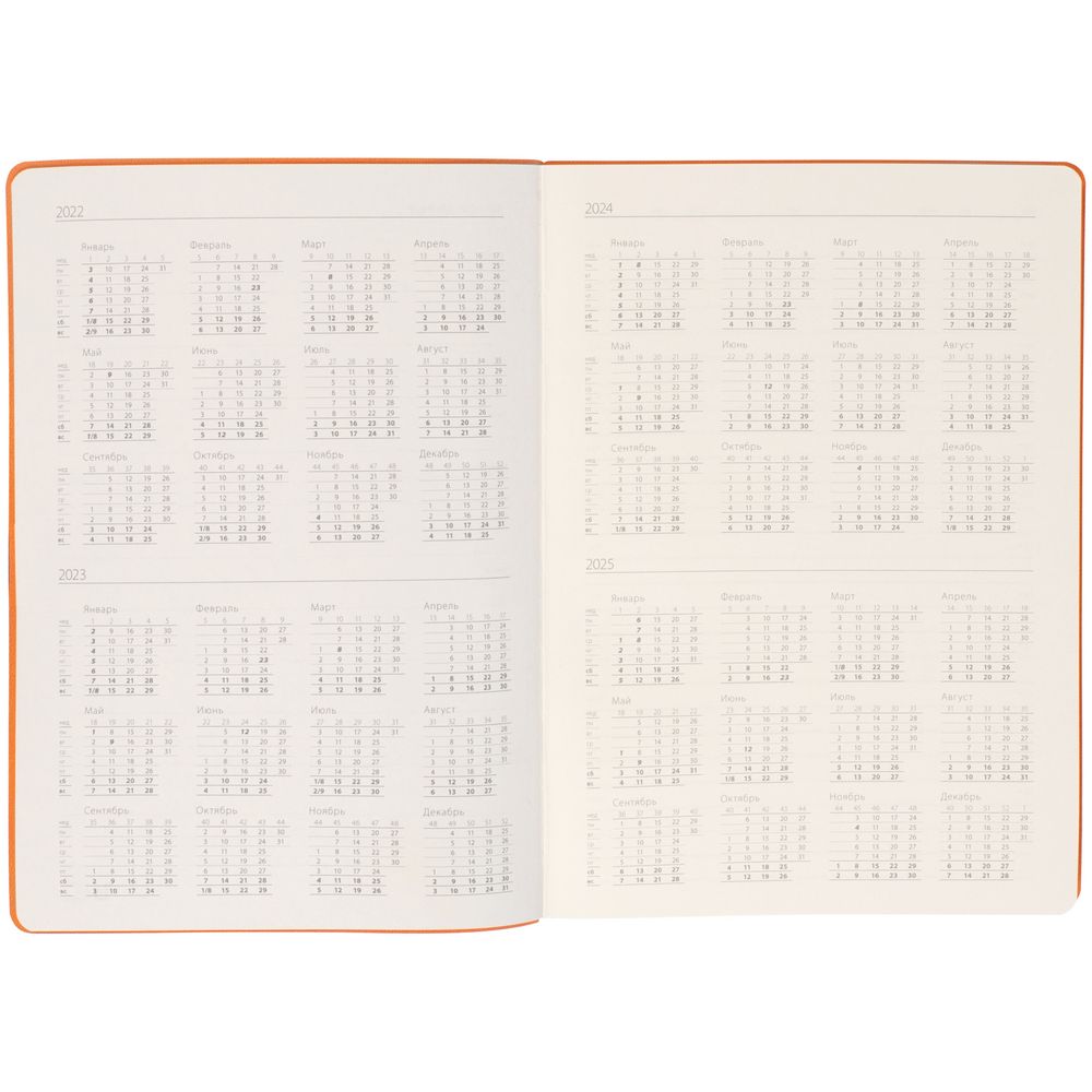 Ежедневник Flexpen Black ver.2, недатированный, черный с оранжевым / Миниатюра WWW (1000)