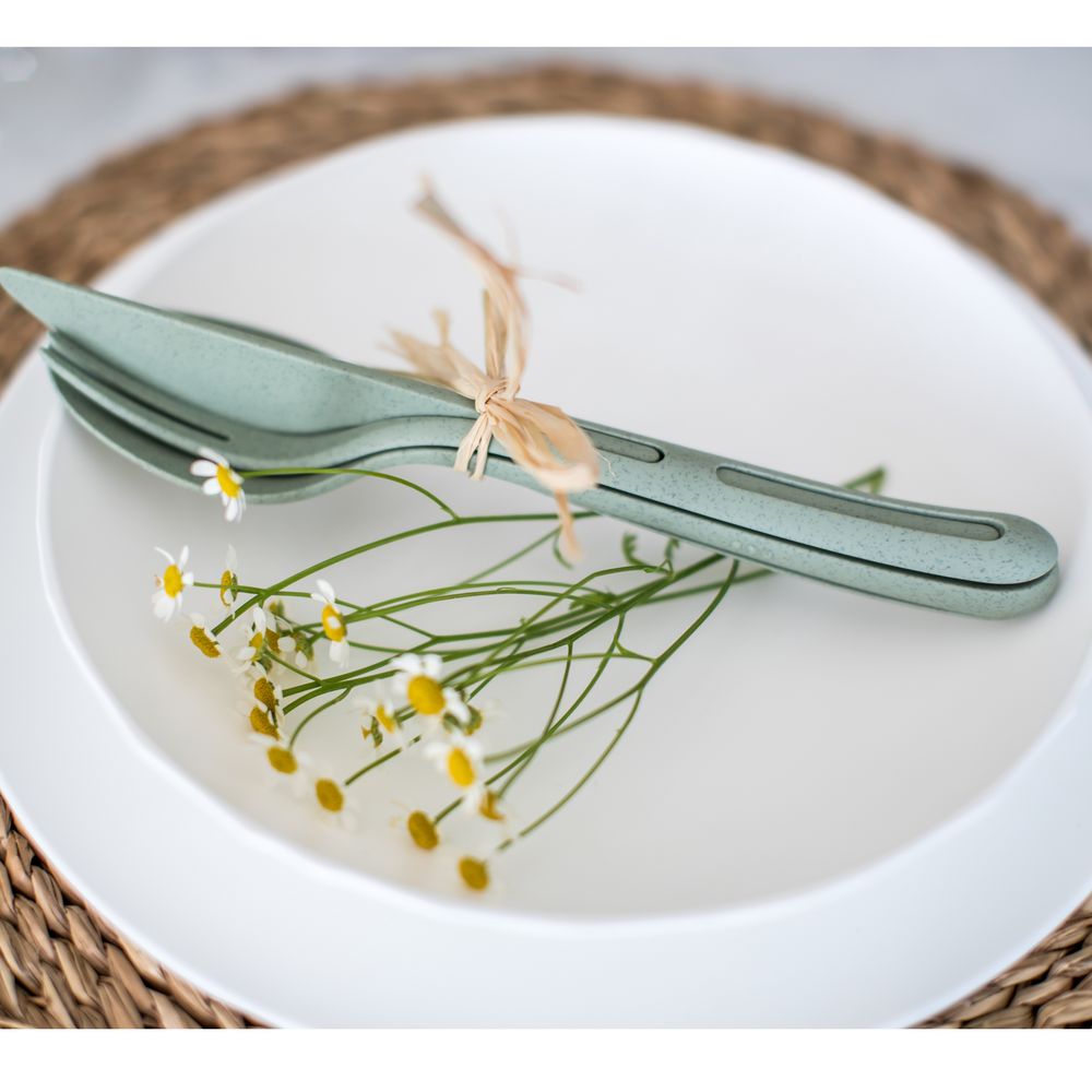 Набор столовых приборов Klikk Organic, зеленый / Миниатюра WWW (1000)