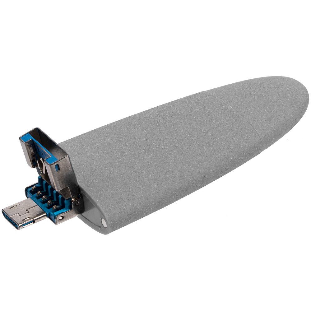 Флешка Pebble Universal, USB 3.0, серая, 64 Гб / Миниатюра WWW (1000)