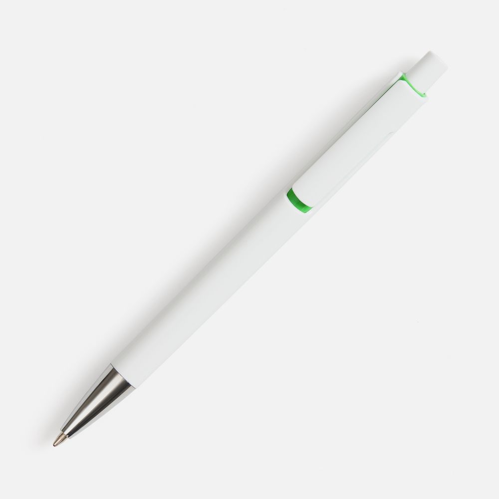 Ручка шариковая Dominanta, белая с зеленым / Миниатюра WWW (1000)