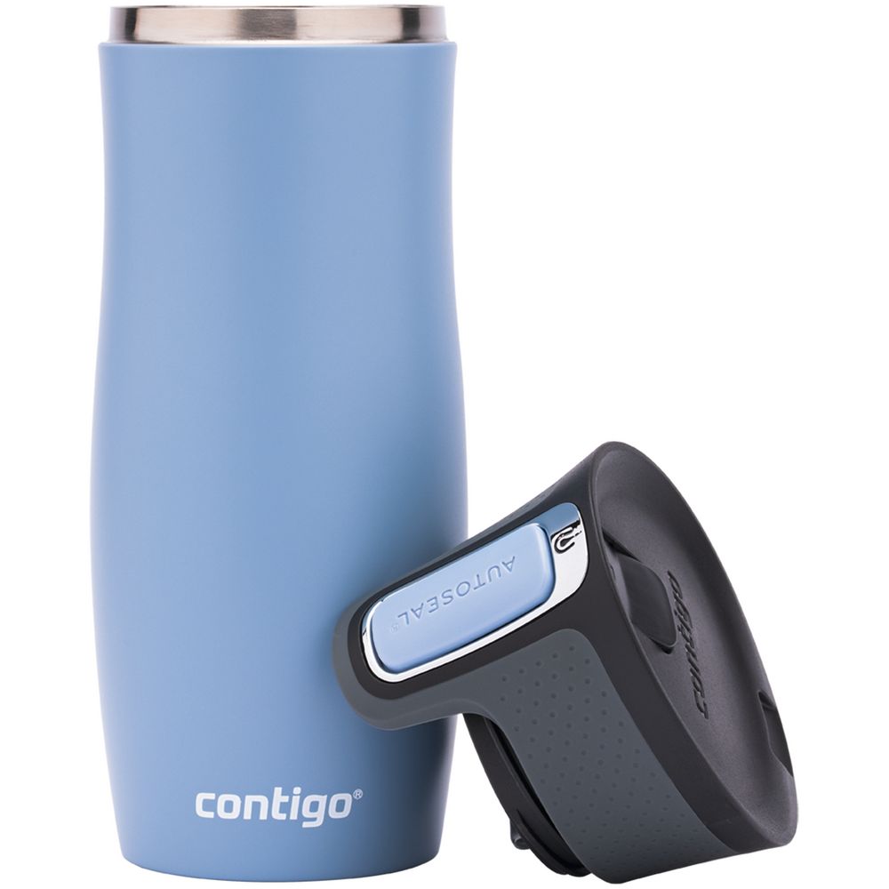 Термостакан Contigo West Loop, вакуумный, серо-голубой / Миниатюра WWW (1000)