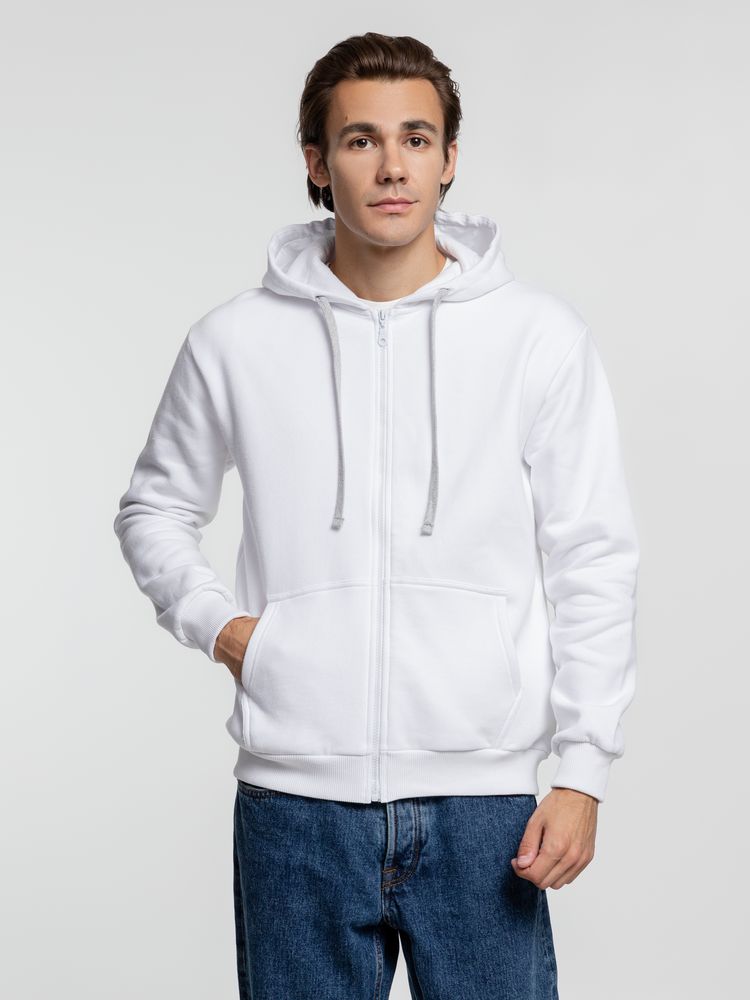 Толстовка на молнии с капюшоном Siverga Heavy, белая (белоснежная) / Миниатюра WWW (1000)