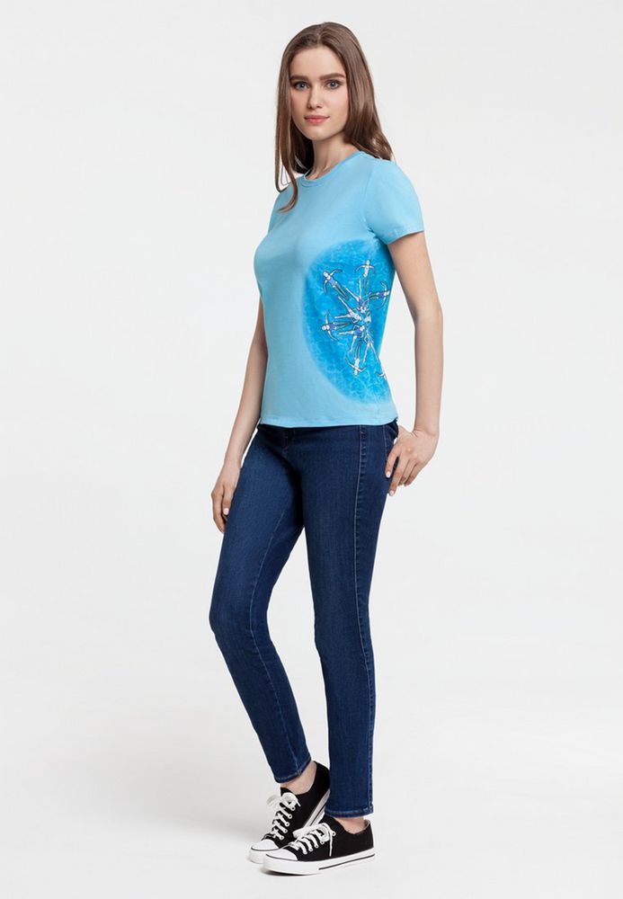 Футболка женская «Вместе и вовремя» / Миниатюра WWW (1000)