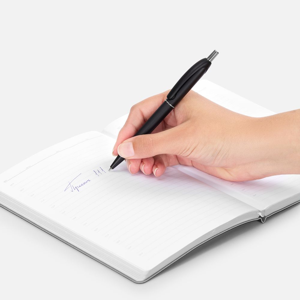 Ручка шариковая Bright Spark, черный металлик / Миниатюра WWW (1000)