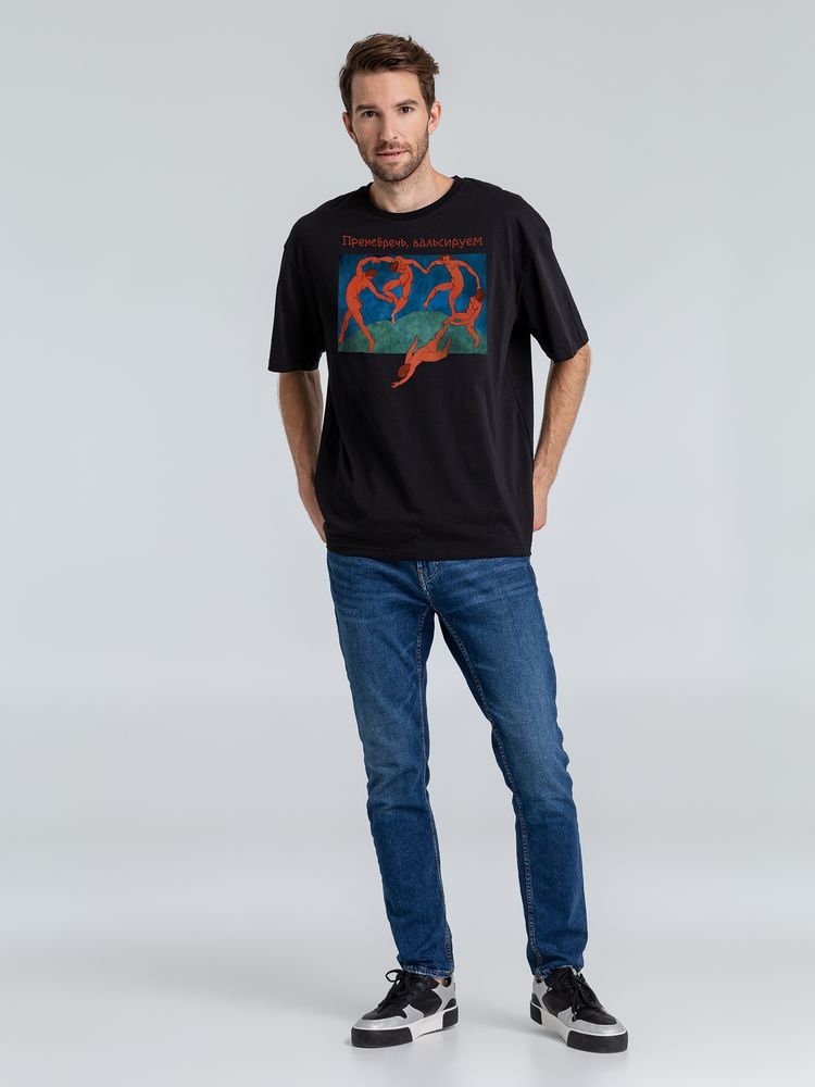 Футболка оверсайз «Вальсируем», черная / Миниатюра WWW (1000)