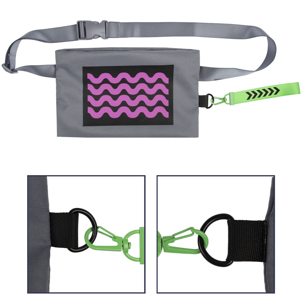 Поясная сумка W2, серая / Миниатюра нанесения (1000)