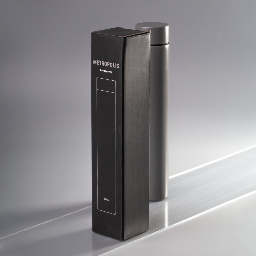 Термобутылка Metropolis, серая / Миниатюра WWW (1000)