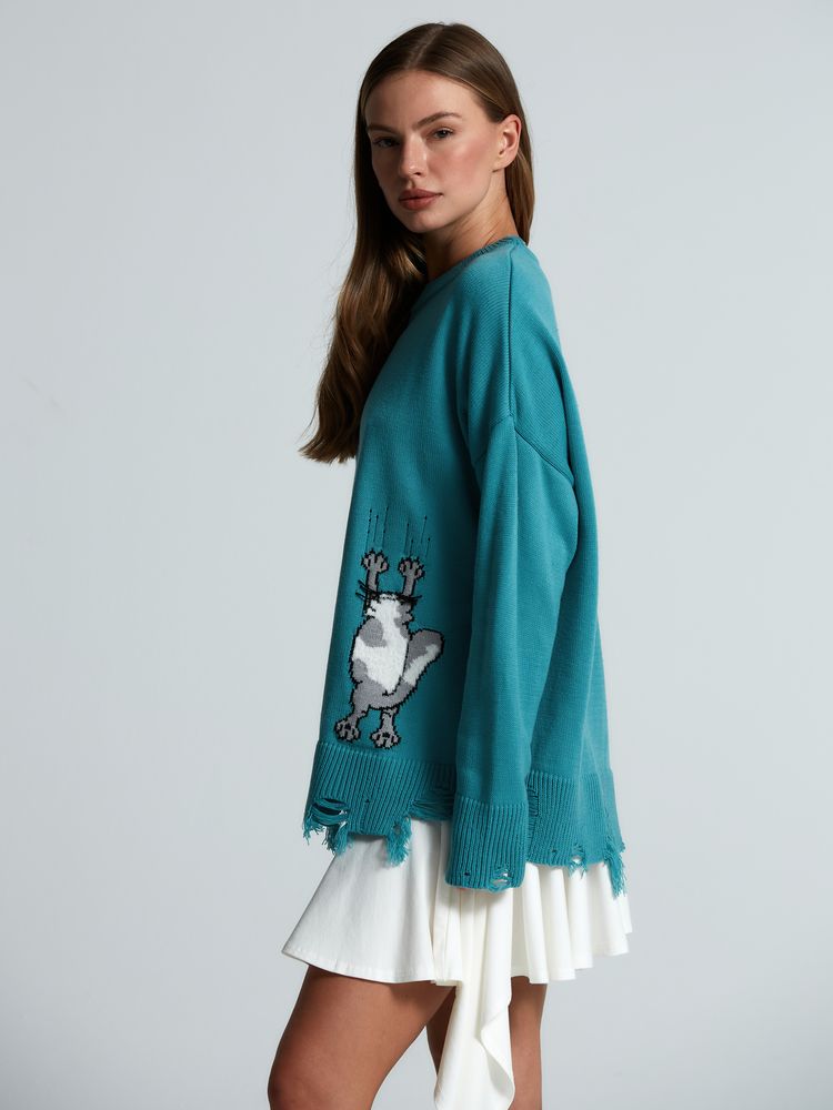 Свитер оверсайз Tricksy Net Grange на заказ, акрил / Миниатюра WWW (1000)