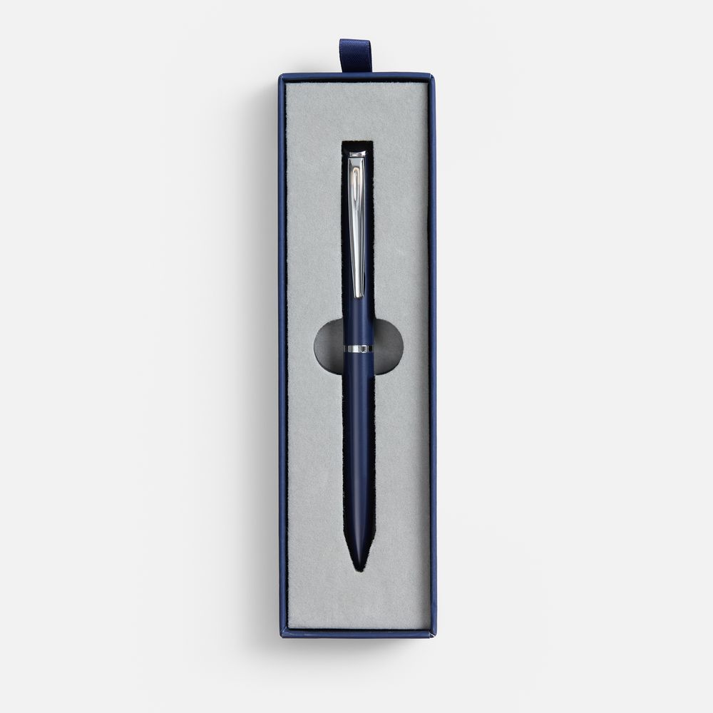 Ручка шариковая Ringa в футляре, синяя / Миниатюра WWW (1000)