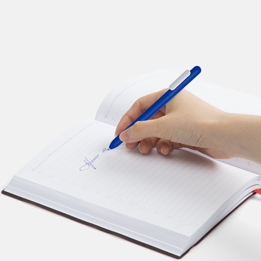 Ручка шариковая Swiper Soft Touch, синяя с белым / Миниатюра WWW (1000)