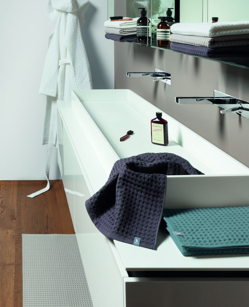 Полотенце вафельное Piquee, среднее, голубое / Миниатюра WWW (1000)