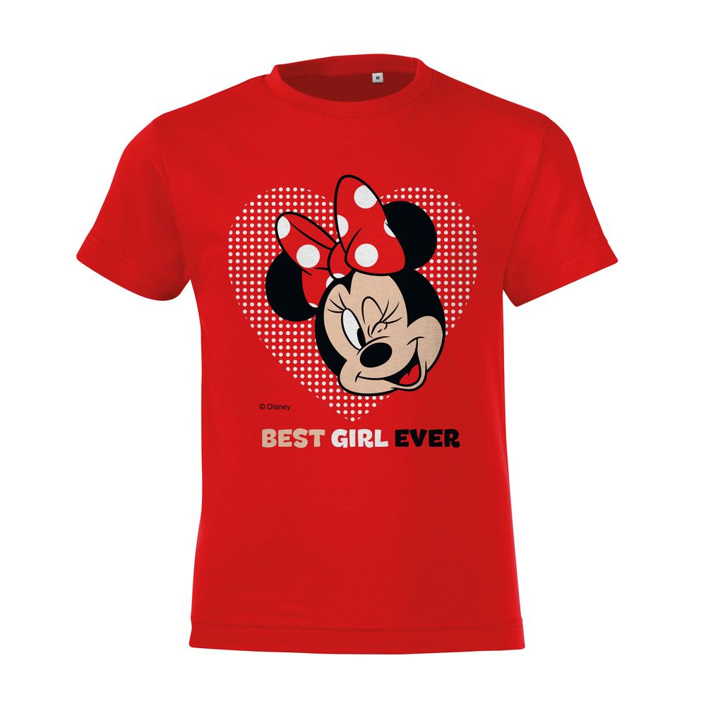 Футболка детская «Минни Маус. Best Girl Ever», красная / Миниатюра WWW (1000)
