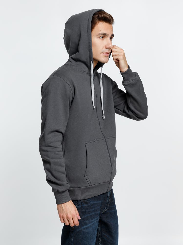 Толстовка на молнии с капюшоном Siverga Heavy, темно-серая (графит) / Миниатюра модельного (1000)