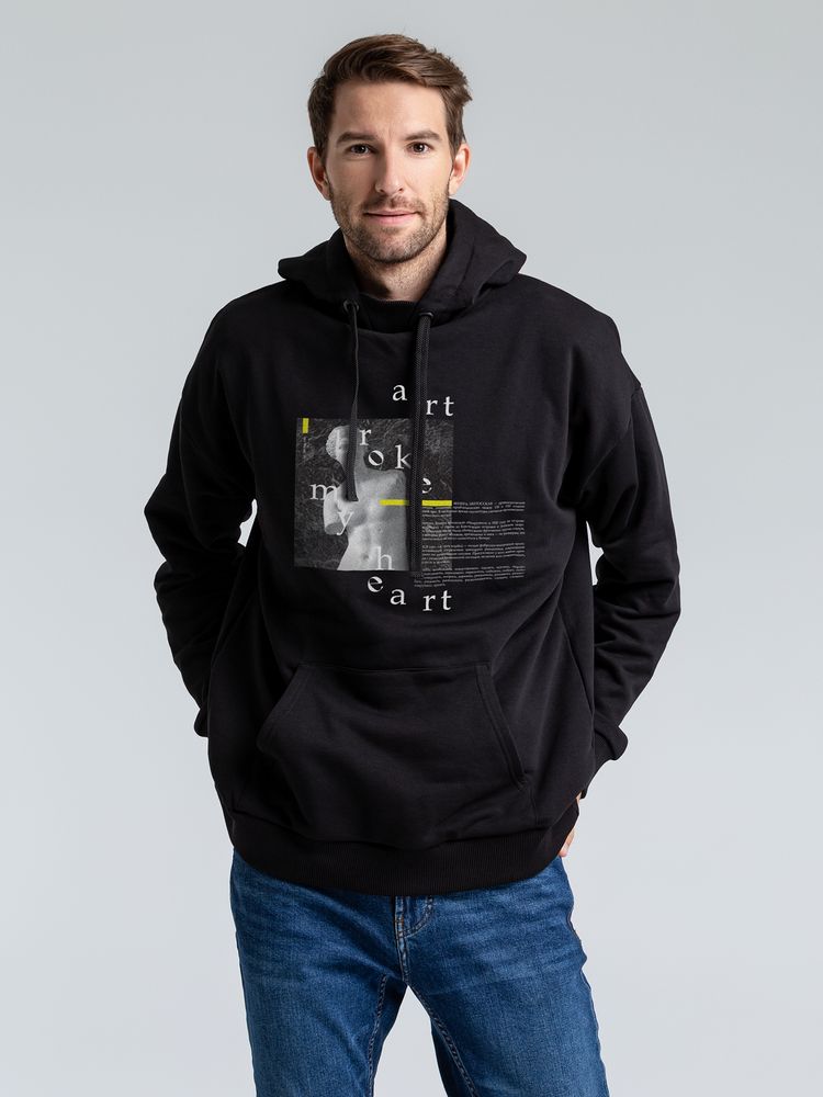 Худи оверсайз Art Broke My Heart, черное / Миниатюра WWW (1000)