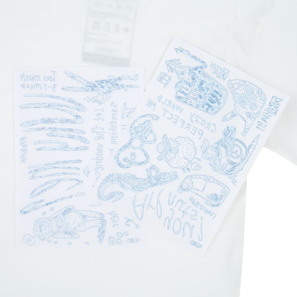 Футболка оверсайз с термонаклейками «Бредни», молочно-белая / Миниатюра WWW (1000)