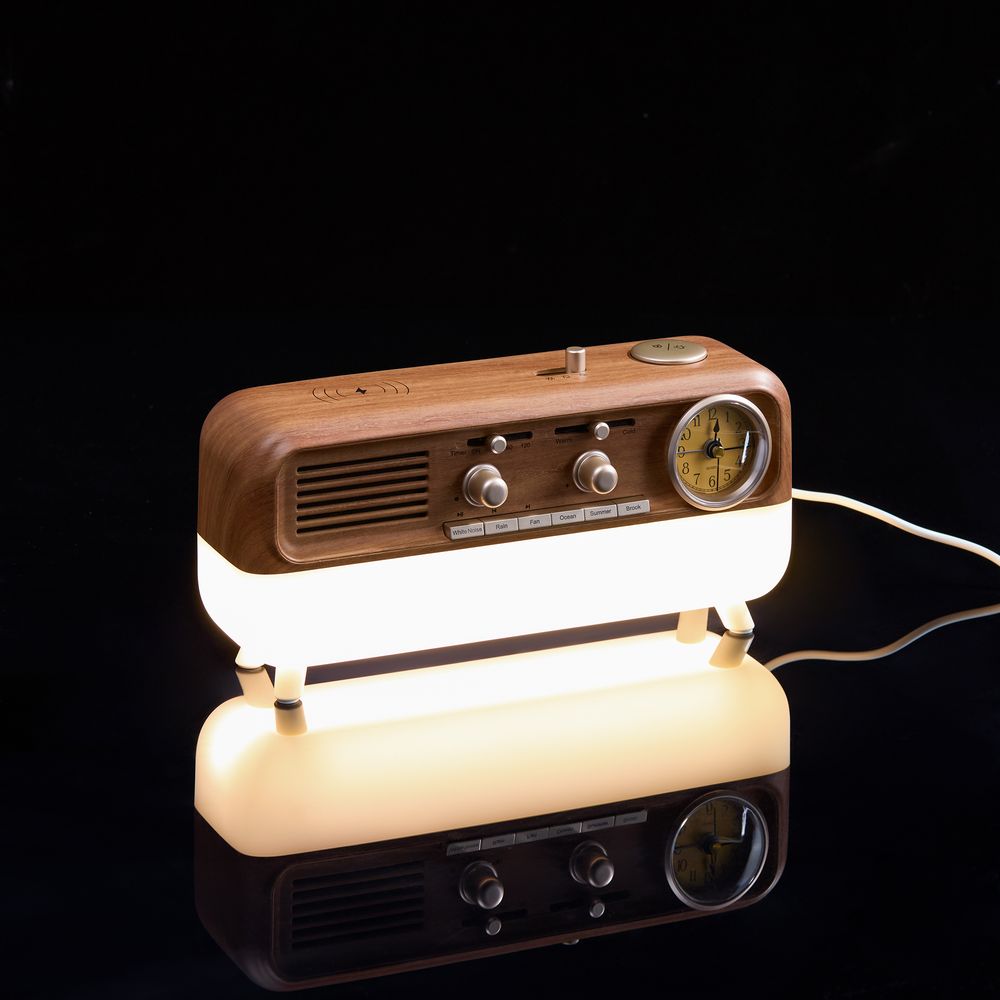 Bluetooth-колонка с беспроводной зарядкой, часами и подсветкой Multiverse, ver.2 / Миниатюра WWW (1000)