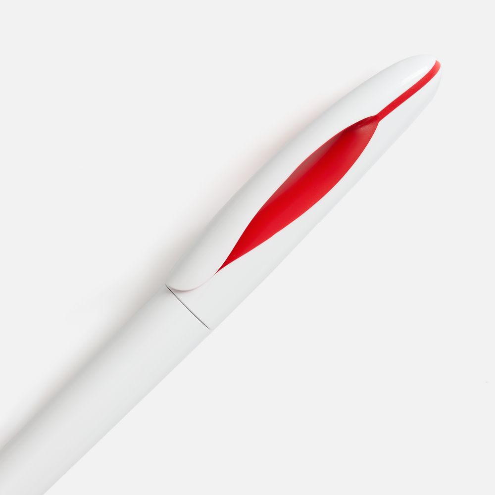 Ручка шариковая Nave, белая с красным / Миниатюра WWW (1000)