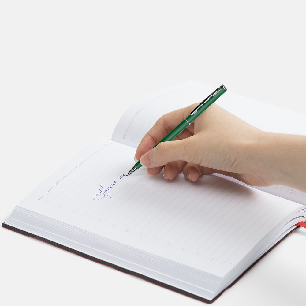 Ручка шариковая Hotel Chrome, ver.2, матовая темно-зеленая / Миниатюра WWW (1000)