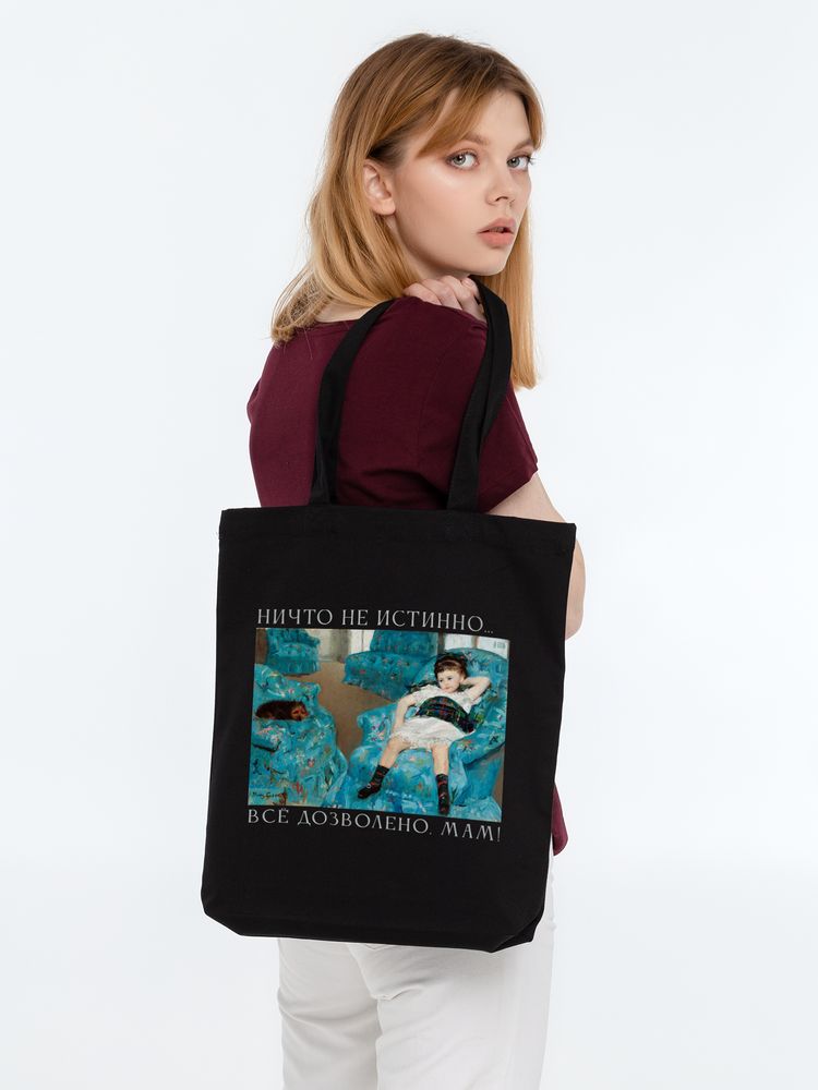 Шоппер «Все дозволено, мам!», черный / Миниатюра WWW (1000)