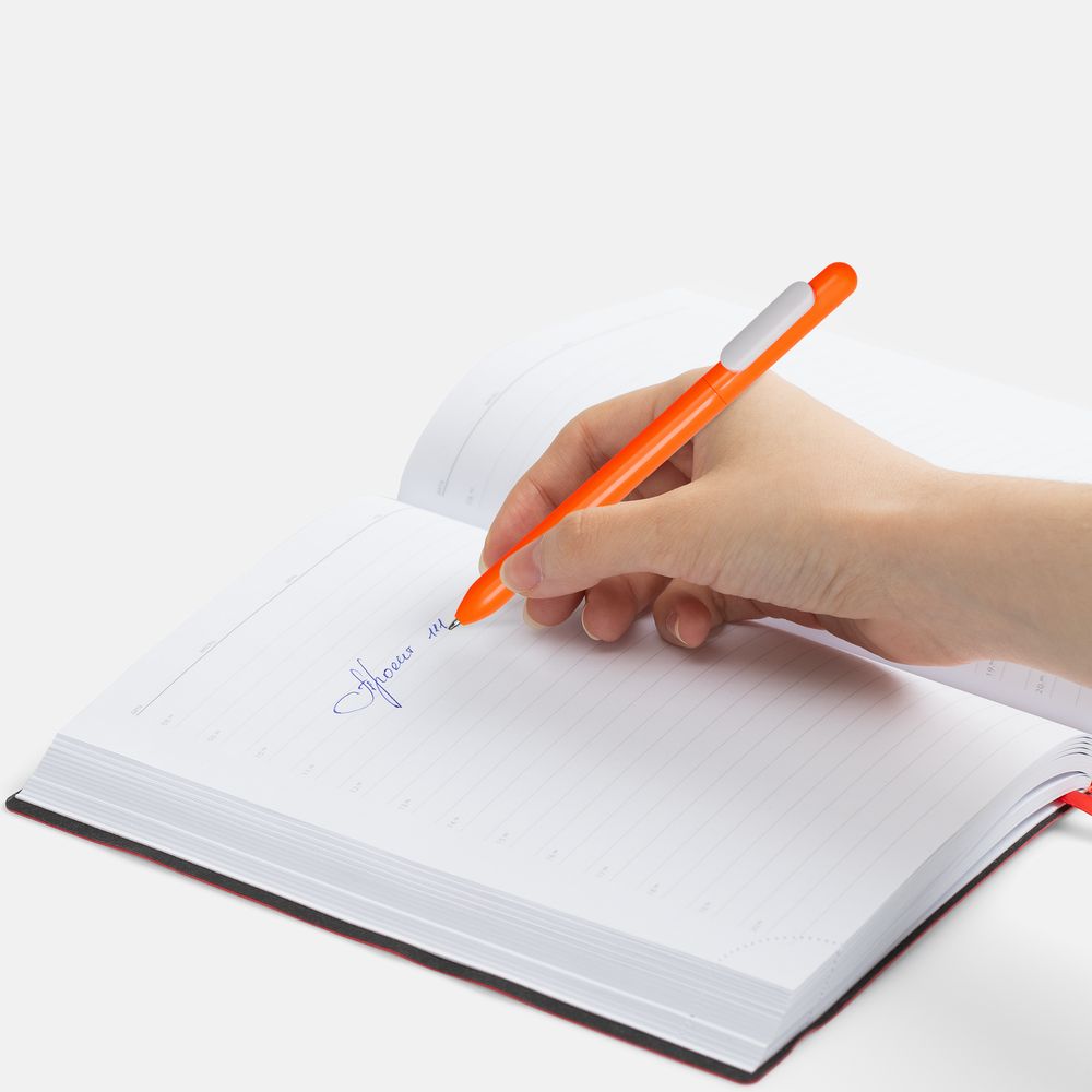 Ручка шариковая Swiper, оранжевая с белым / Миниатюра WWW (1000)