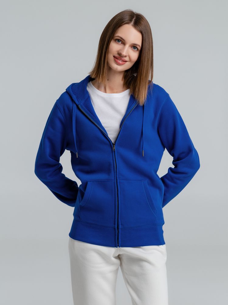 Толстовка с капюшоном на молнии унисекс King, ярко-синяя / Миниатюра WWW (1000)