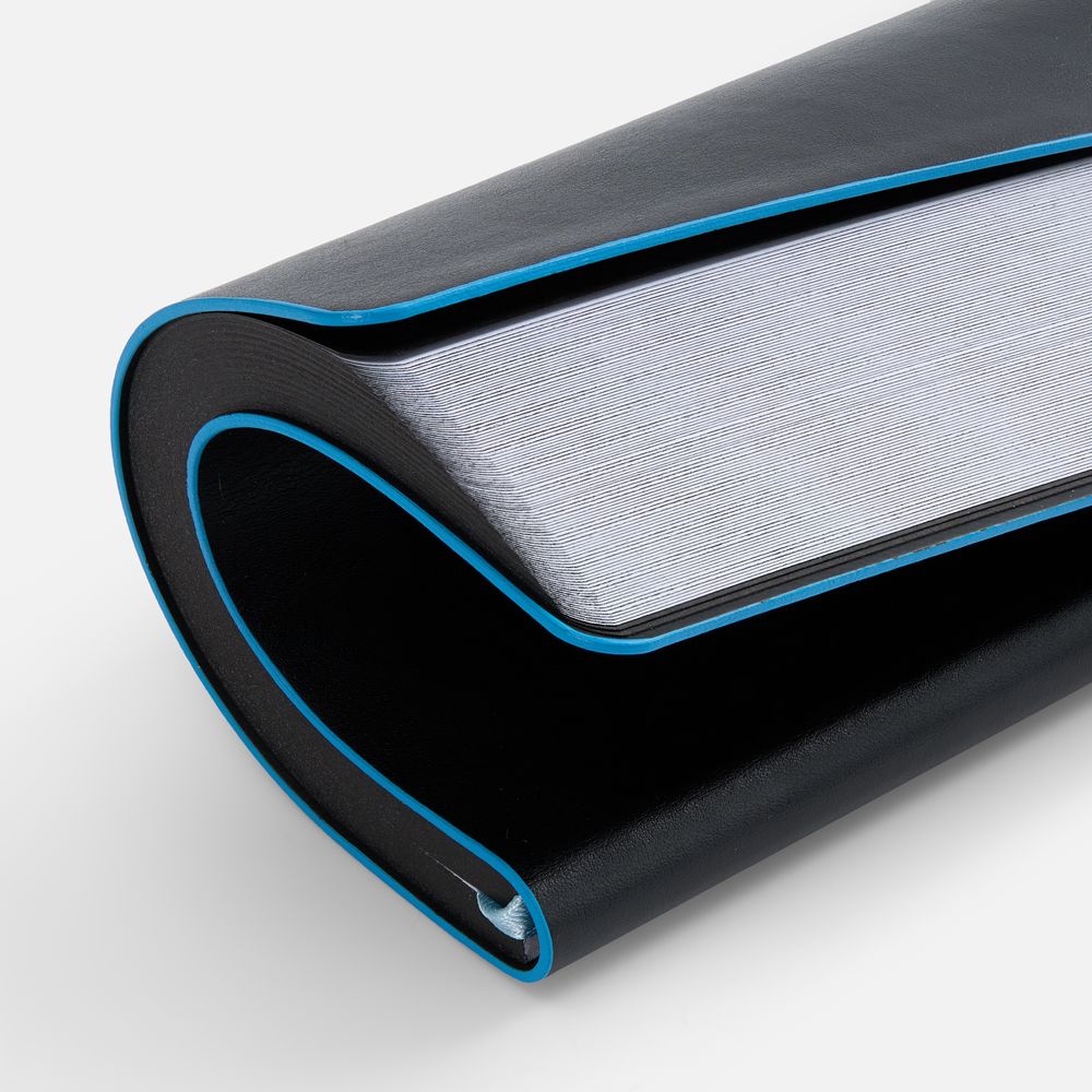 Ежедневник Trait, недатированный, черный с голубым / Миниатюра WWW (1000)