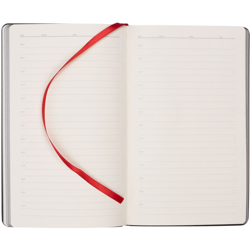 Ежедневник Trait, недатированный, черный с красным / Миниатюра WWW (1000)