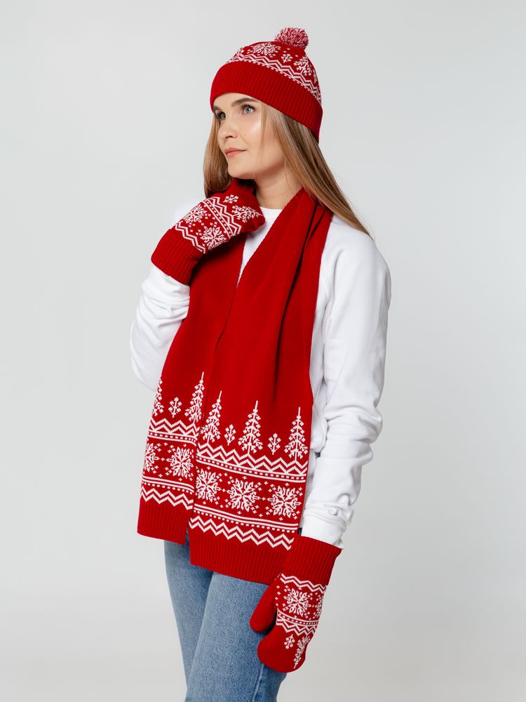 Шапка Elnik, красная с молочно-белым / Миниатюра WWW (1000)