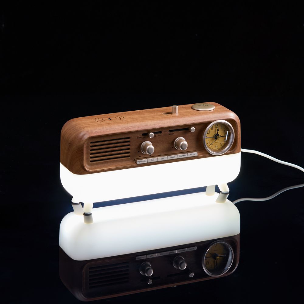 Bluetooth-колонка с беспроводной зарядкой, часами и подсветкой Multiverse, ver.2 / Миниатюра WWW (1000)