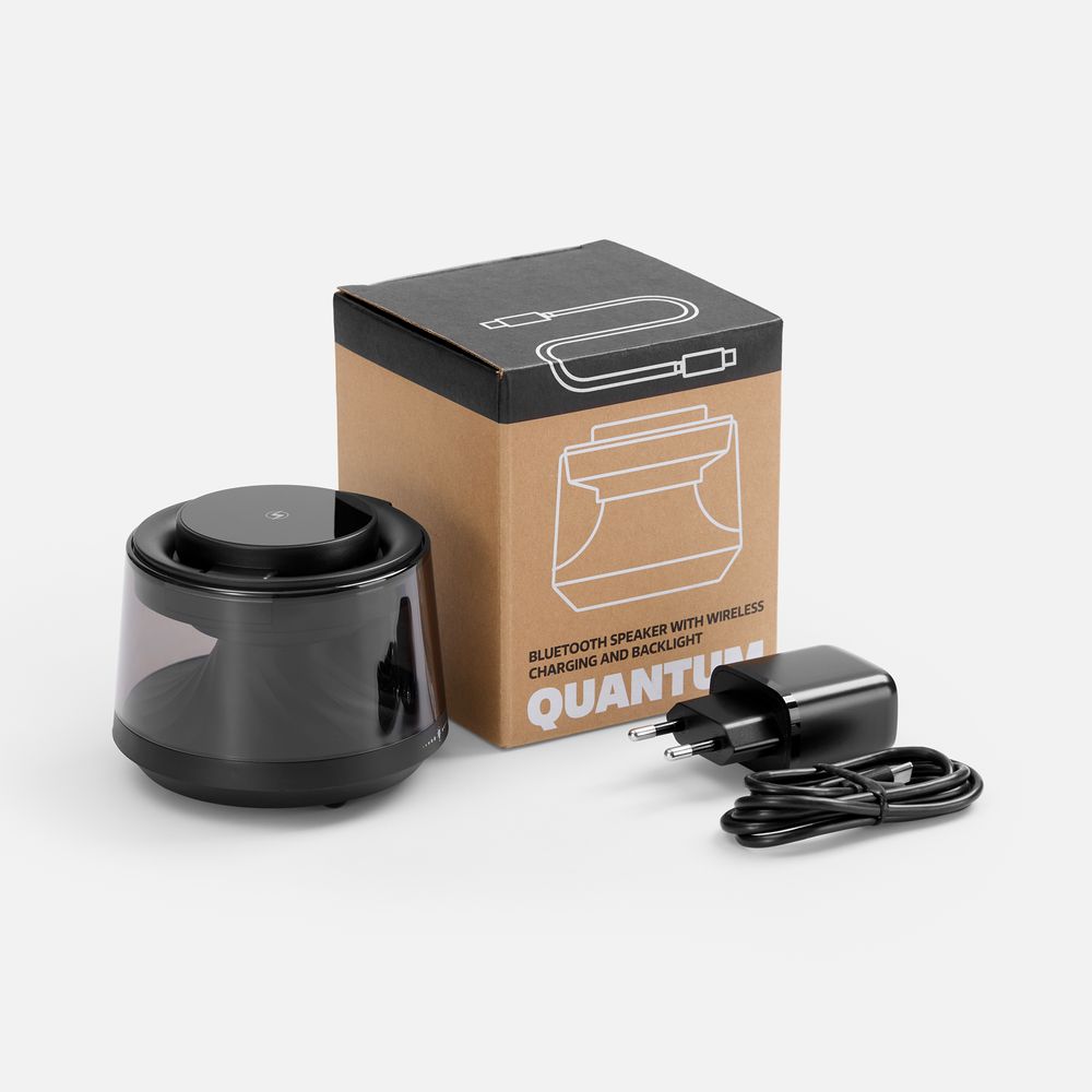 Bluetooth-колонка с подсветкой и беспроводной зарядкой Quantium, черная / Миниатюра WWW (1000)