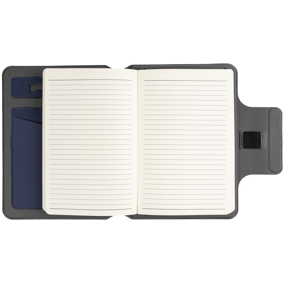 Органайзер с блокнотом и аккумулятором Oiro, синий / Миниатюра WWW (1000)