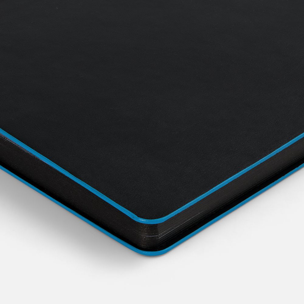 Ежедневник Trait, недатированный, черный с голубым / Миниатюра WWW (1000)