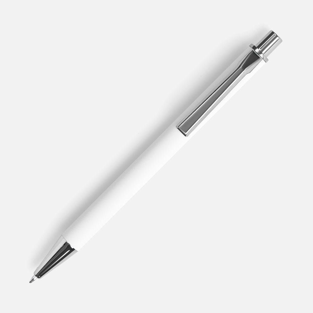 Ручка шариковая Lobby Soft Touch Chrome, белая / Миниатюра WWW (1000)