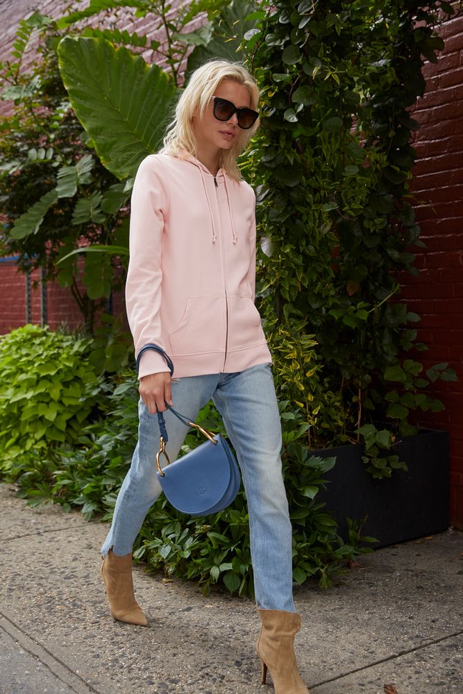 Толстовка на молнии с капюшоном женская BNC Organic, ярко-синяя / Миниатюра WWW (1000)