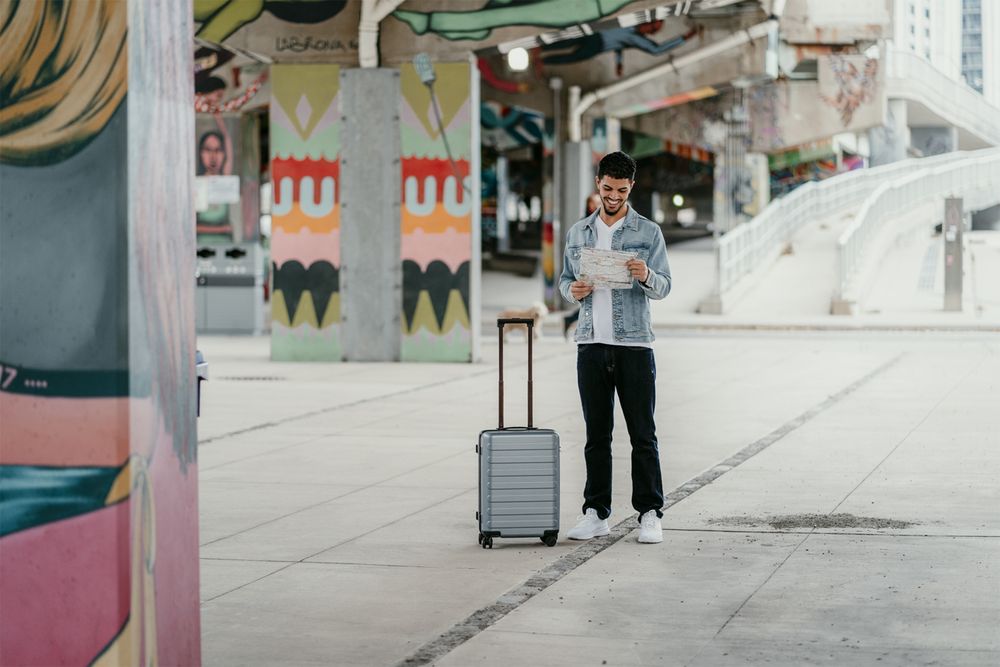 Чемодан Rhine Luggage, серо-голубой / Миниатюра WWW (1000)