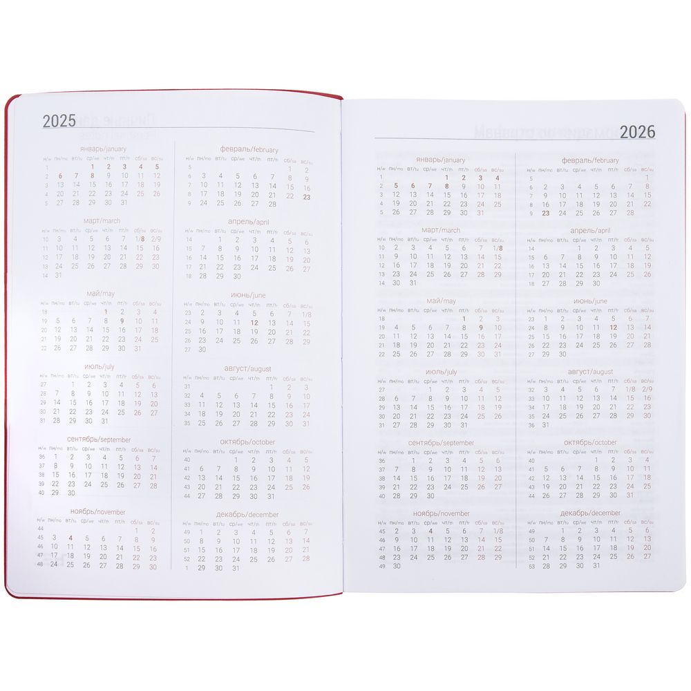 Ежедневник Flexpen Color, датированный, красный / Миниатюра WWW (1000)