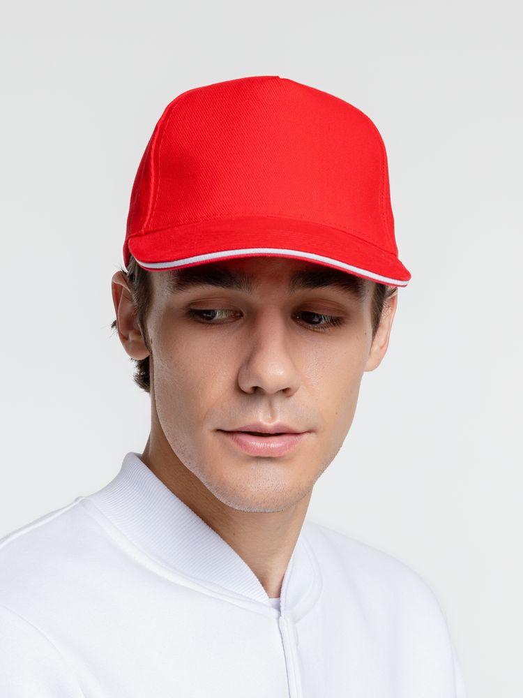 Бейсболка Classic, красная с белым кантом / Миниатюра WWW (1000)