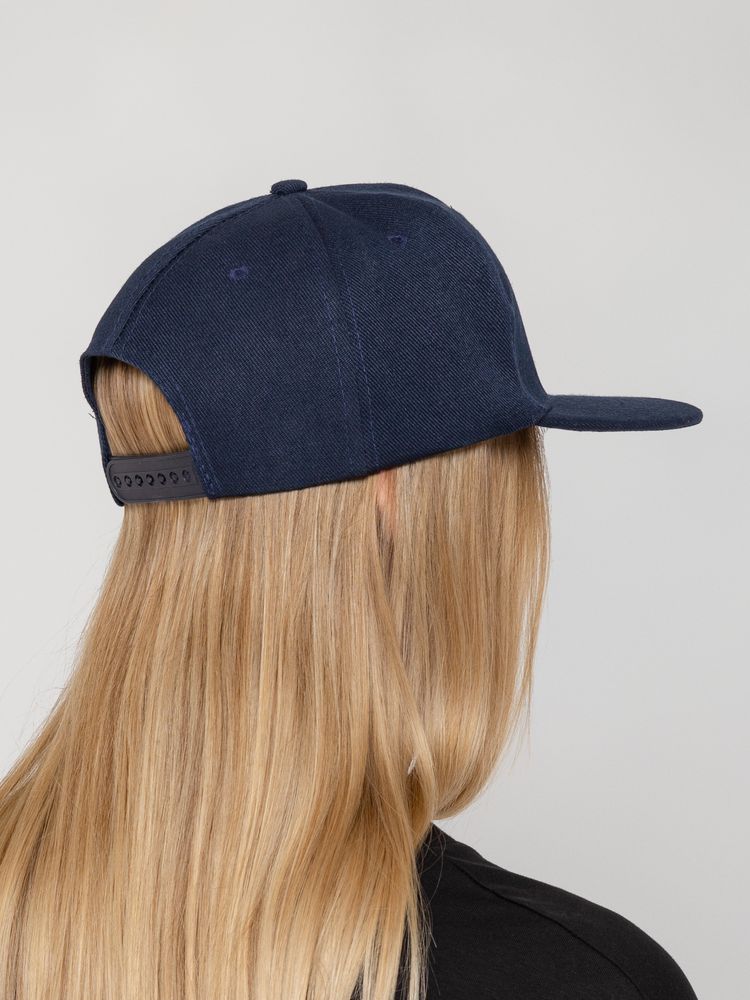 Бейсболка Snapback с прямым козырьком, темно-синяя / Миниатюра WWW (1000)