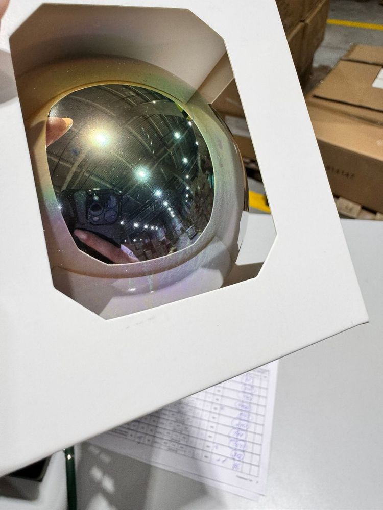 Оформительский шар Finery, 8 см, глянцевый золотистый / Миниатюра WWW (1000)