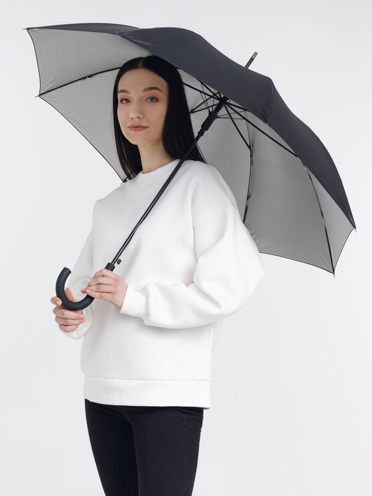 Зонт-трость Silverine, черный / Миниатюра WWW (1000)