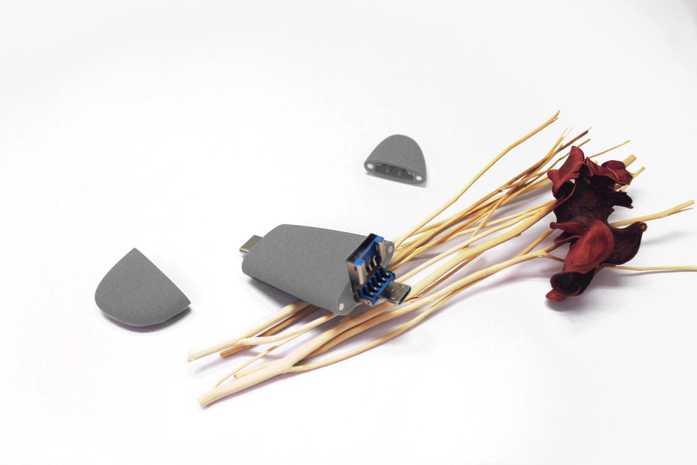 Флешка Pebble Universal, USB 3.0, серая, 64 Гб / Миниатюра WWW (1000)