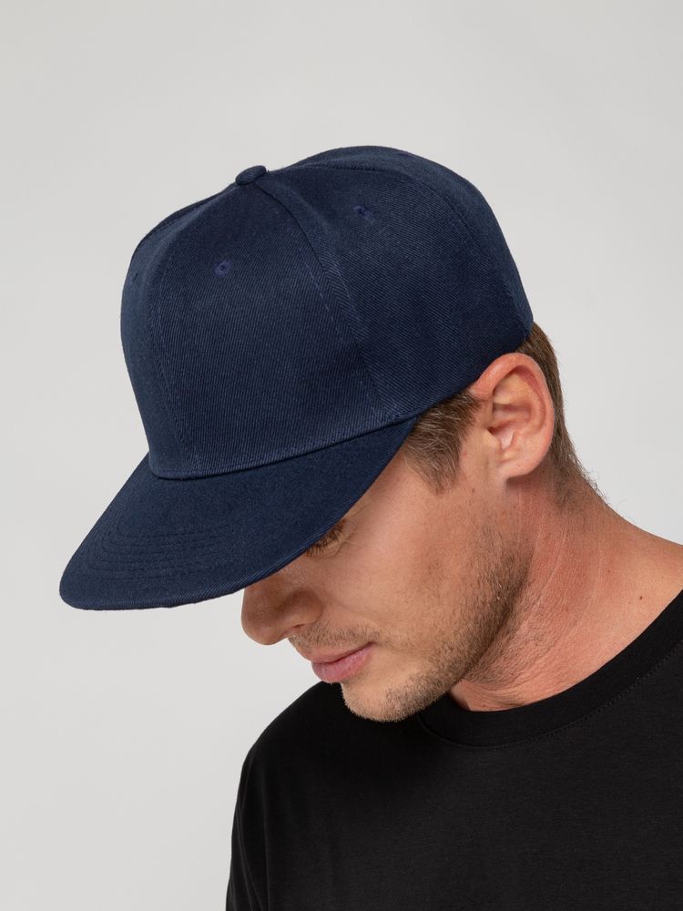 Бейсболка Snapback с прямым козырьком, темно-синяя / Миниатюра WWW (1000)