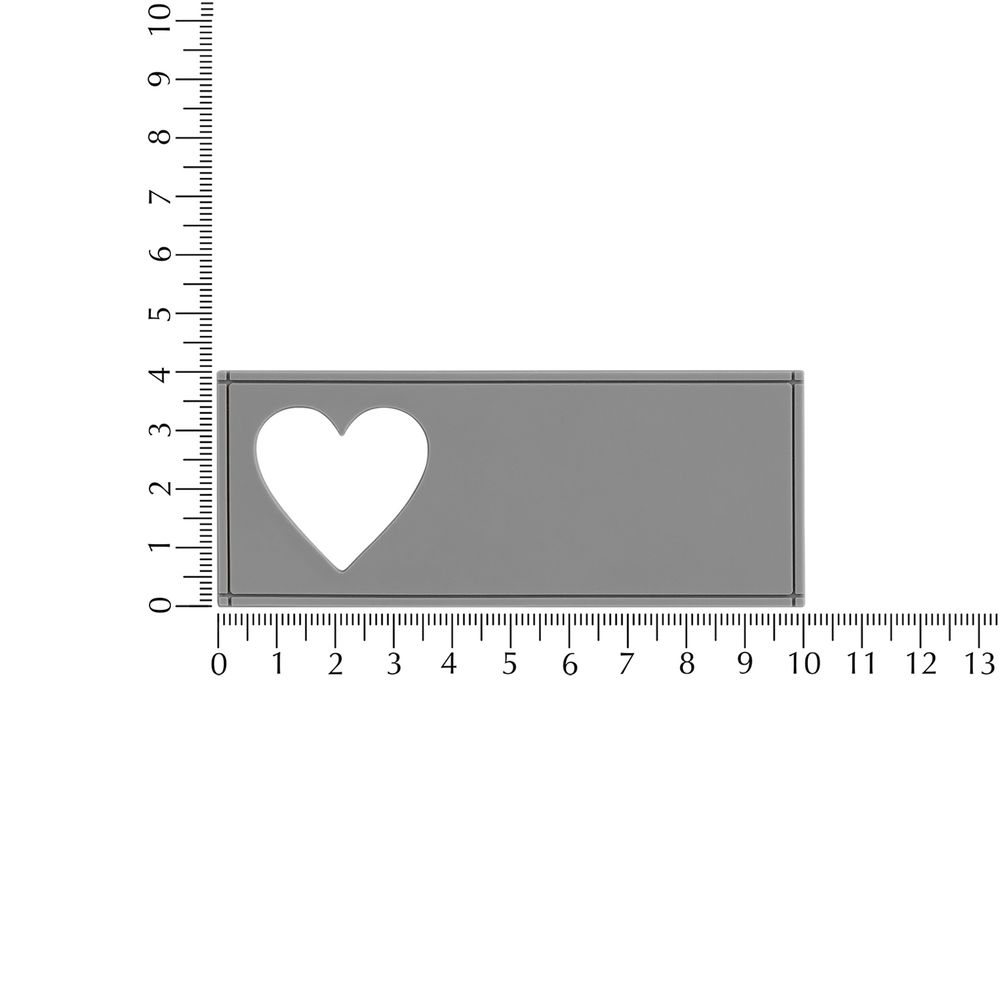 Лейбл из ПВХ с вырезом «Сердце», серый / Миниатюра WWW (1000)