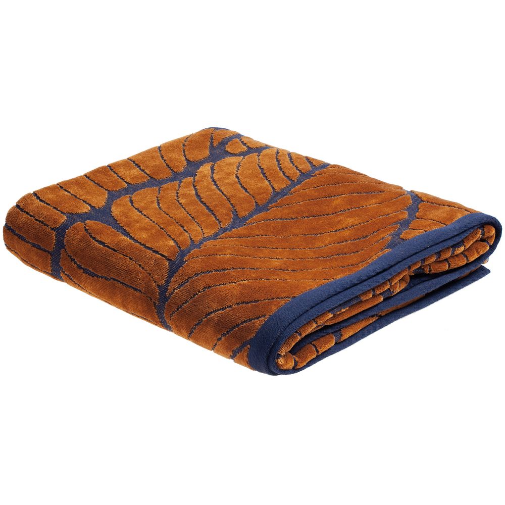 Полотенце In Leaf, большое, синее с горчичным / Миниатюра WWW (1000)