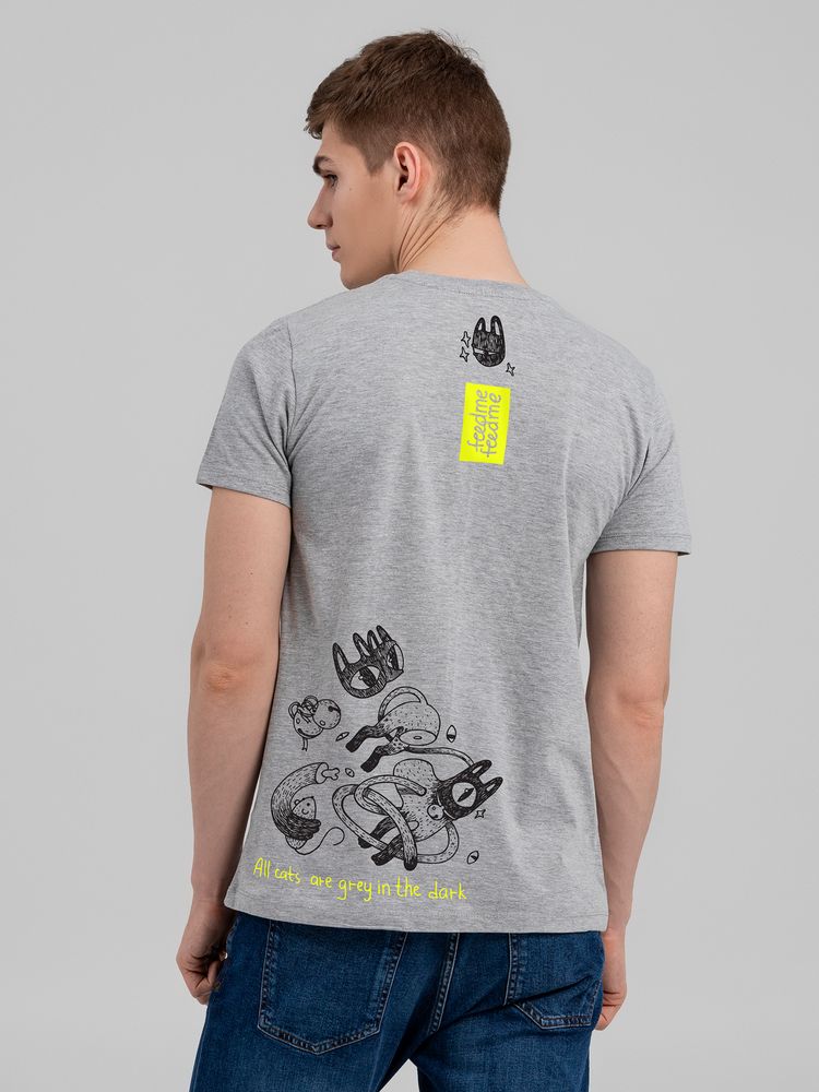 Футболка с термонаклейками Meow, серый меланж / Миниатюра WWW (1000)