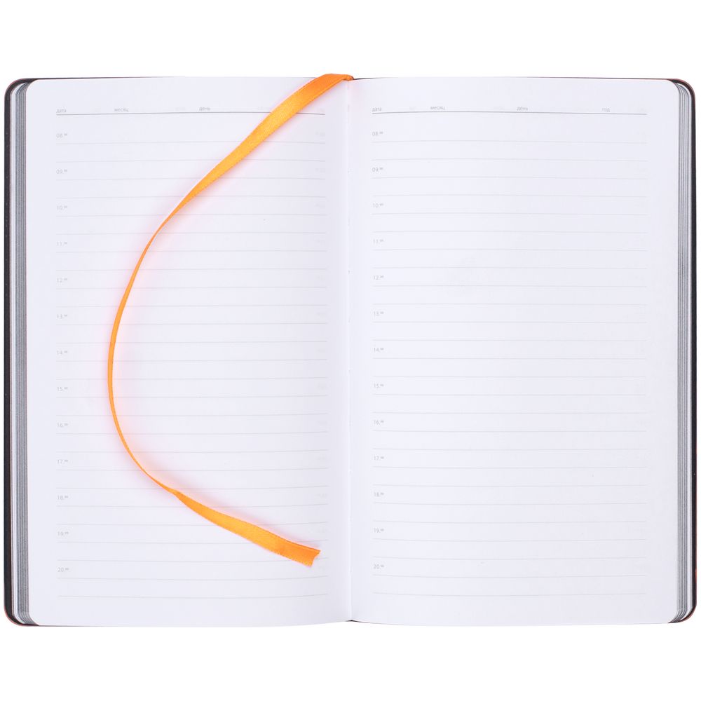 Ежедневник Trait, недатированный, черный с оранжевым / Миниатюра WWW (1000)