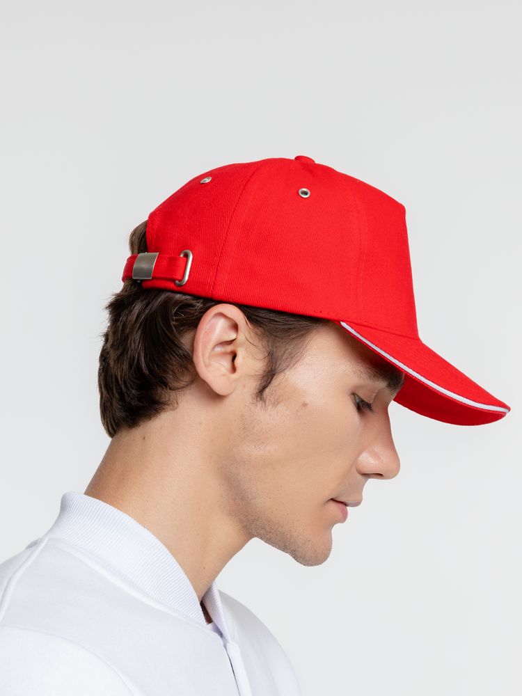 Бейсболка Classic, красная с белым кантом / Миниатюра WWW (1000)