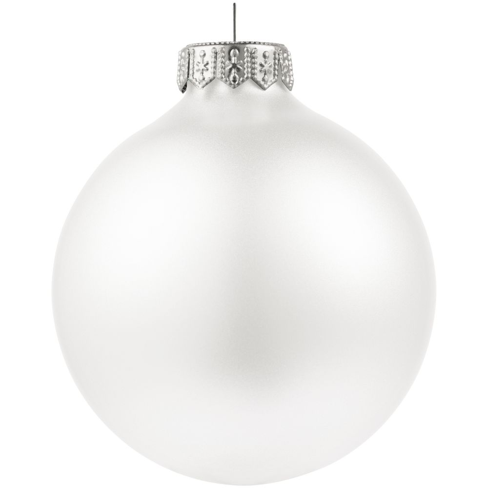 Елочный шар Gala Night Matt в коробке с тиснением, белый, 8 см / Миниатюра WWW (1000)